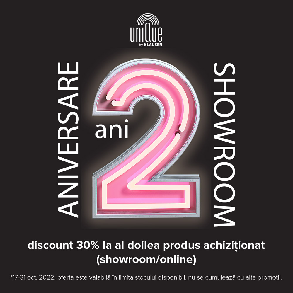 ANIVERSARE 2 ANI SHOWROOM - Discount de 30% la al doilea produs
